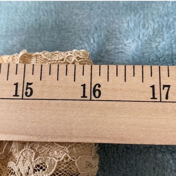 Beige / Nude Color Sheer Lace Palazzo Pants Size 12 - Picture 7 of 10